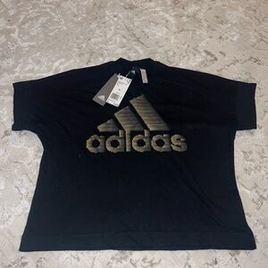 Adidas Black T-Shirt with Gold Logo